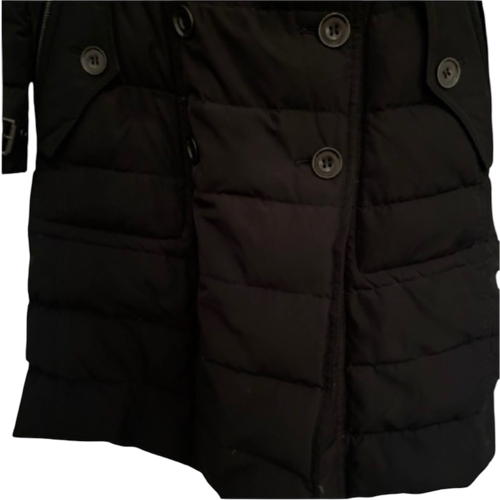 Burberry Brit Black Double-Breasted Down Puffer Coat/Fur Hood - Picture 8 of 14